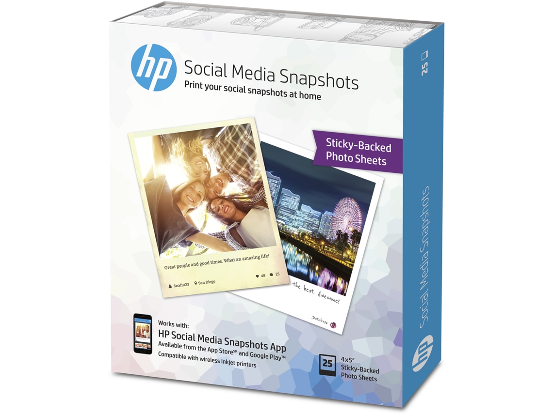 Papel Fotográfico HP Social Media Snapshots
