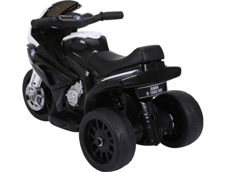 HOMCOM Mota Elétrica BMW Triciclo Trimota Infantil 6V Motobicicleta para Crianças 18-36 Meses com Luzes e Música 66x37x44 cm