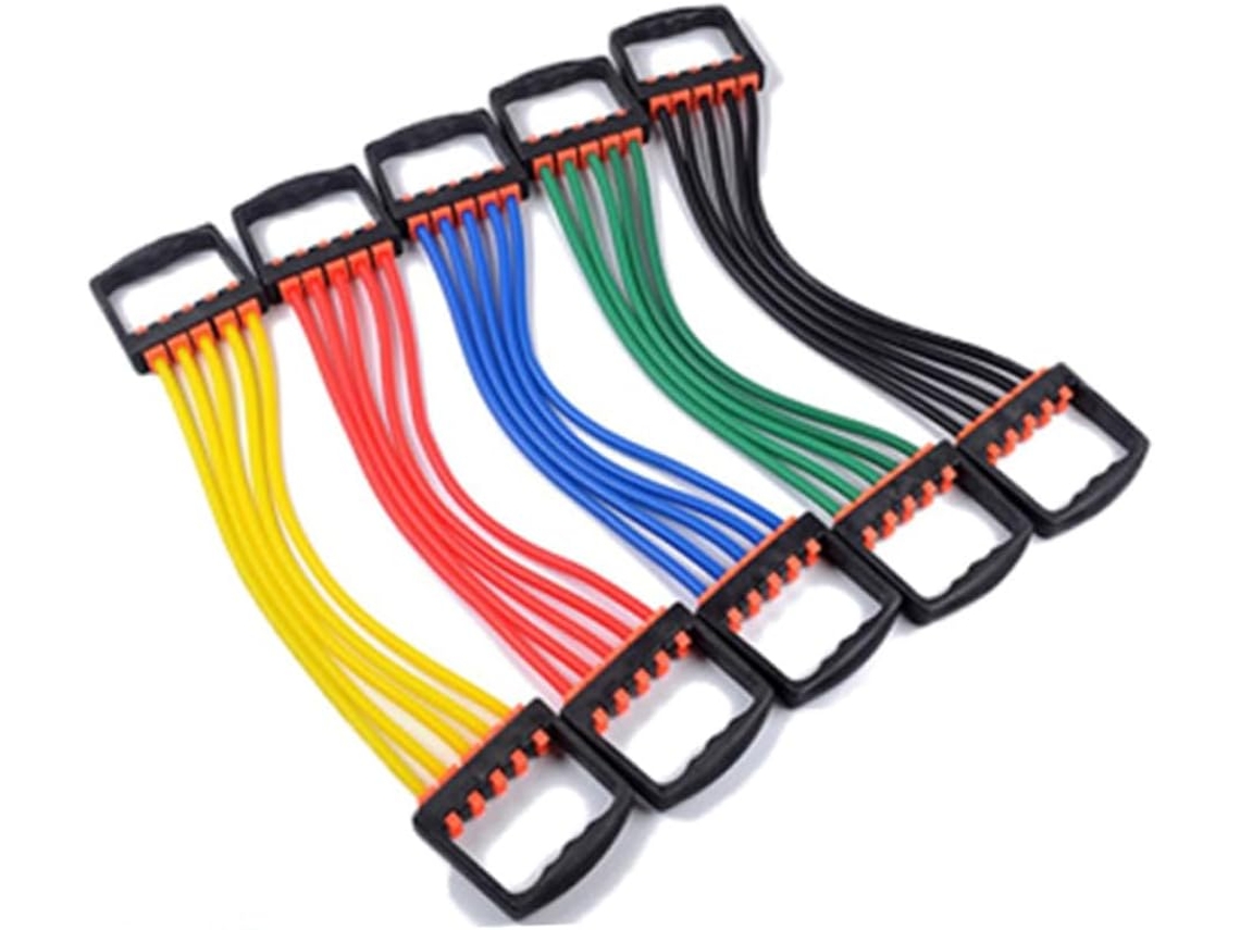 Expansor De Peito Ajustável Com Mola, Alças Ergonômicas Antiderrapantes E Material Látex Leve Para Exercícios