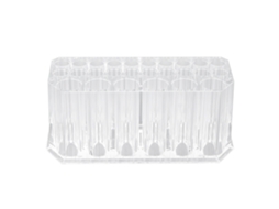 Porta-pincéis de maquiagem Rebe-porta em acrílico, design quadrado, transparente, com 26 furos e grande capacidade de armazenamento.