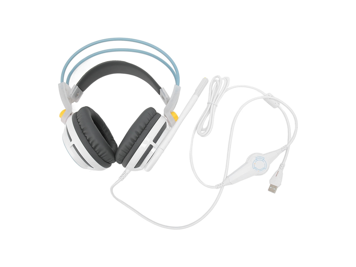 Auriculares para Jogos, Som 7.1, USB Virtual, Luzes LED, Microfone, Cancelamento Ruído, Controle Online | S/MARCA