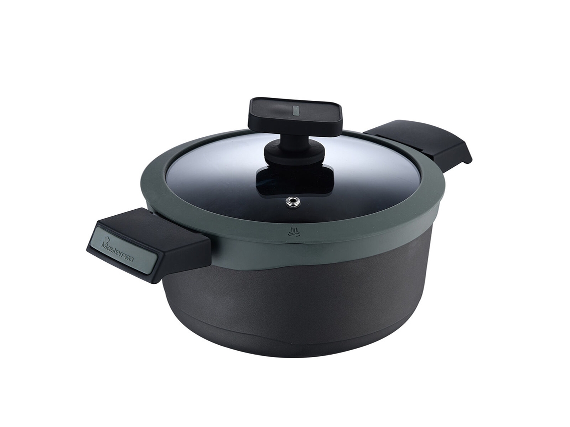 Caçarola com Tampa MASTERPRO Reeco Bgmp8106 Preto Alumínio Silicone 20x10 cm 1,3 L