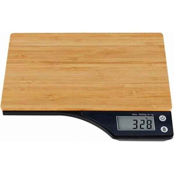 Balança de Cozinha AQUAFORGE de madeira com plataforma ampla e visor LCD