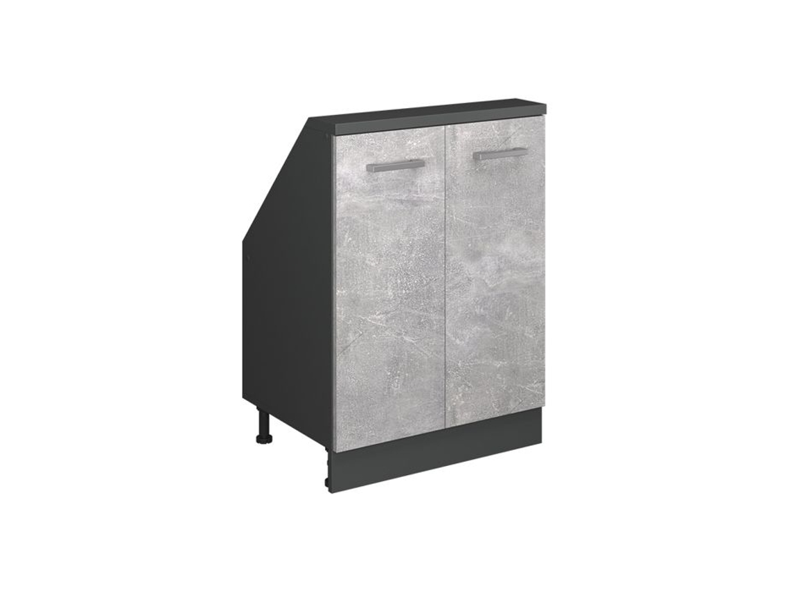 Móvel Sob Pente R line, 60cm com 2 Portas, Betão/antracite, VICCO