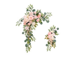 Laxiscreed Arco De Casamento Com Flores Rosas Para Cantos Em Grande Tamanho, Embalagem Econômica