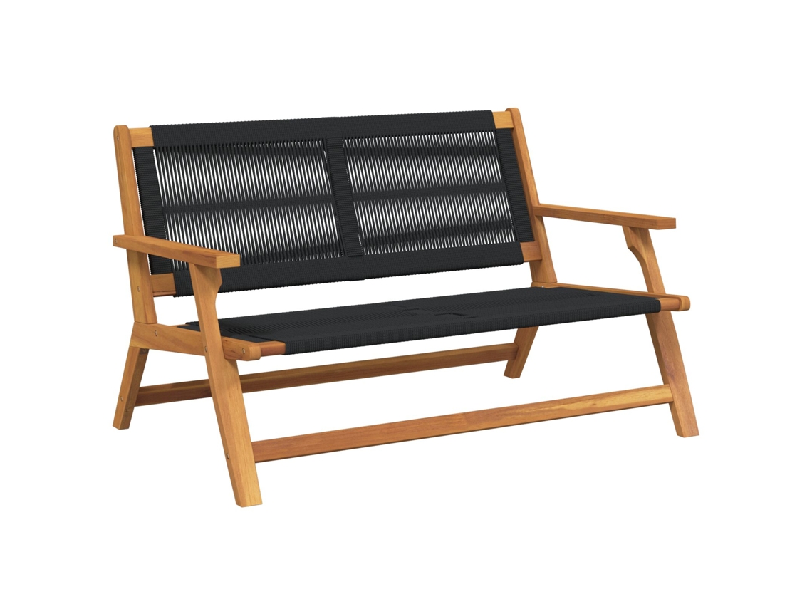 Conjunto 1 Móveis De Jardim Vidaxl Preto Madeira De Acácia Maciça (122 X 78 X 73 Cm)