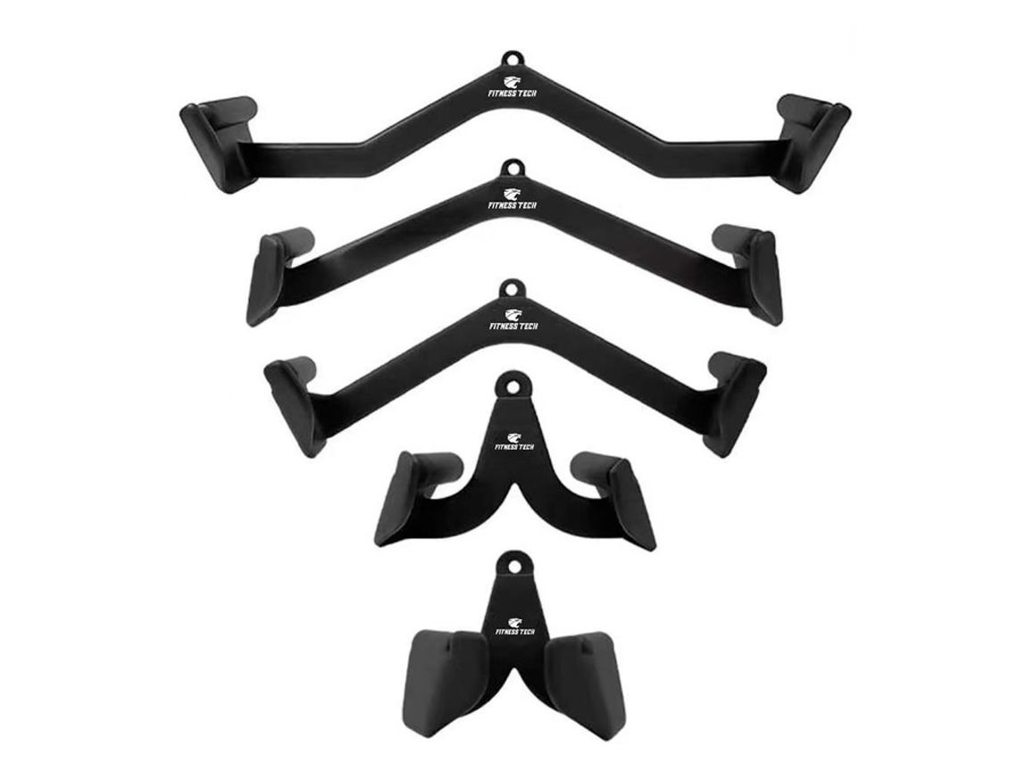 Pack de 5 Punhos de Polia FITNESS TECH (Preto- Aço)
