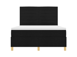 SYFAX™ Cama Box Spring Led com Colchão Preto 160 X 200 Cm Tecido