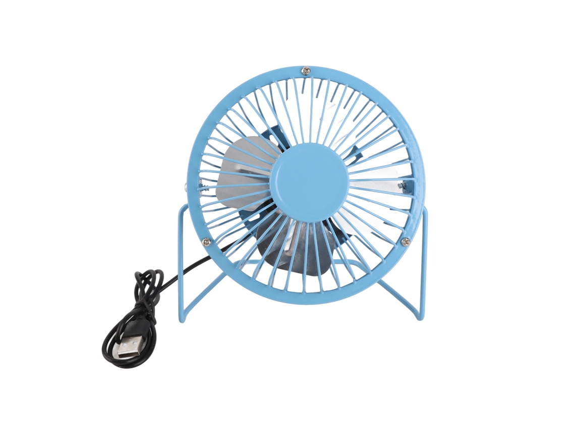 Ventilador de Mesa Mini 4 Polegadas Metal Usb Circulador de Ar Pequeno para Mesa Azul