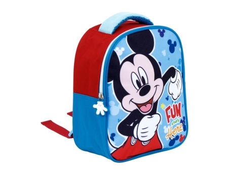 Mochila - Mickey Mouse - 24x20x10 Cm - Alças Ajustáveis - Ideal Para Jardim De Infância