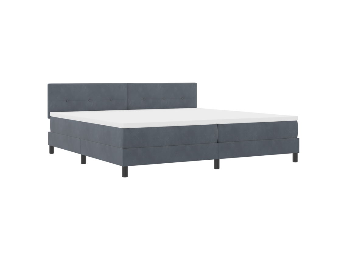 Conjunto 1 Cama Box Vidaxl Cinzento Veludo (200 X 200 Cm)