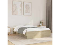 Vidaxl Estrutura Cama S/ Colchão Derivados De Madeira Carvalho Sonoma