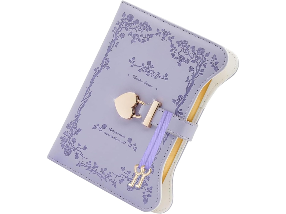 Pessoal Em Couro Pu Tamanho B6 Com Chave, Caderno Com Cadeado, 360 Páginas, Diário Secreto