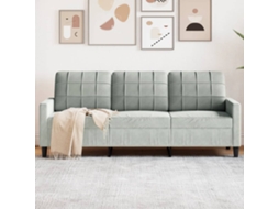 Vidaxl Sofá De 3 Lugares 180 Cm Veludo Cinzento-claro