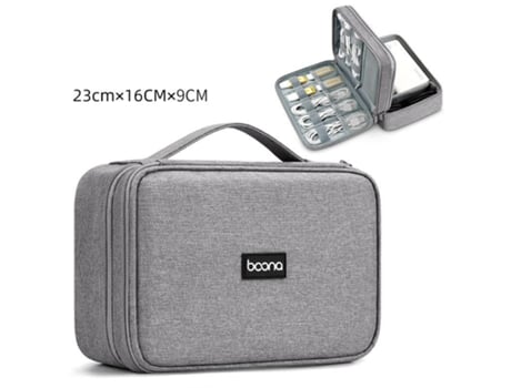 Bolsa para Acessórios de Viagem, Armazenamento de Acessórios Eletrônicos Portáteis, Bolsa Organizadora Duplo Cabo, Bolsa para Transporte para Cabos, Fla… Boona