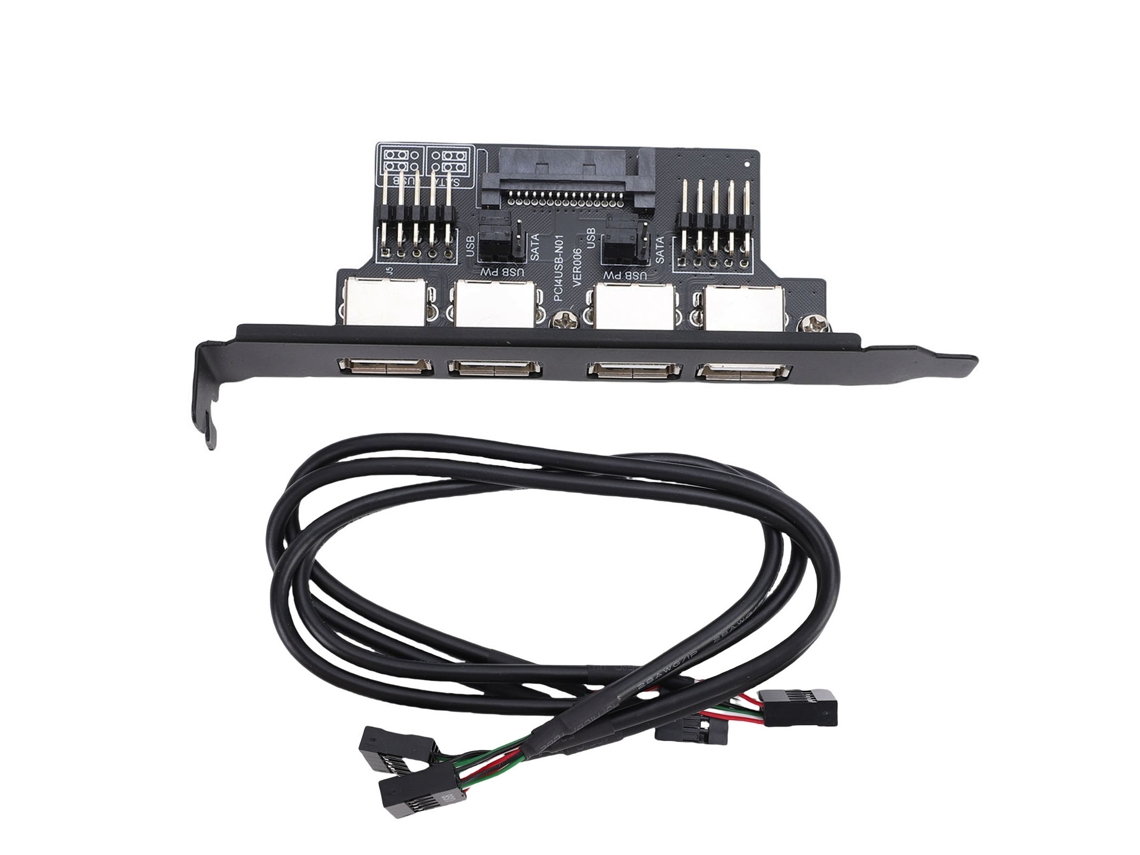 Cabo De Suporte Pci Com Cartão De Porta Dual 9pin Para 4xusb2.0 Para Computador Desktop