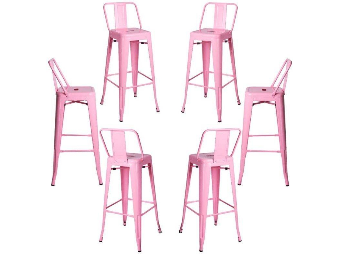 Pack 6 Bancos Torix Encosto 100 Cm - Rosa