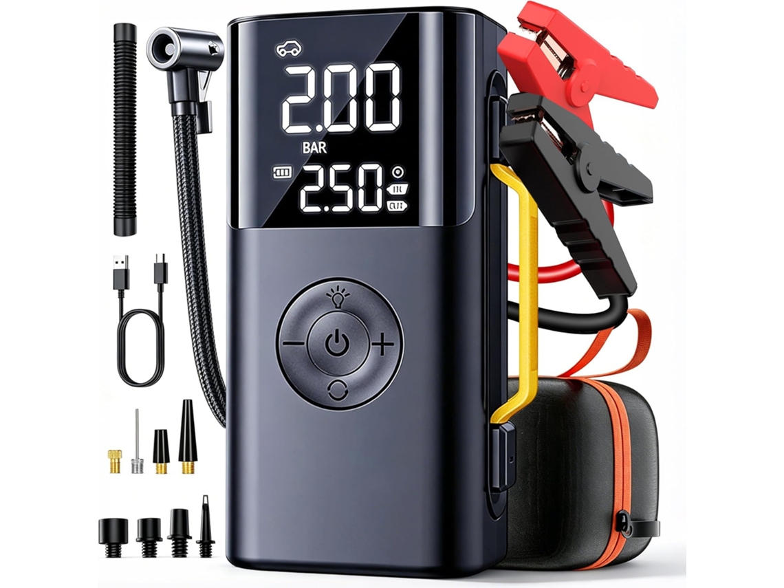 Auxiliar De Partida Para Carro Com Compressor De Ar (preto)
