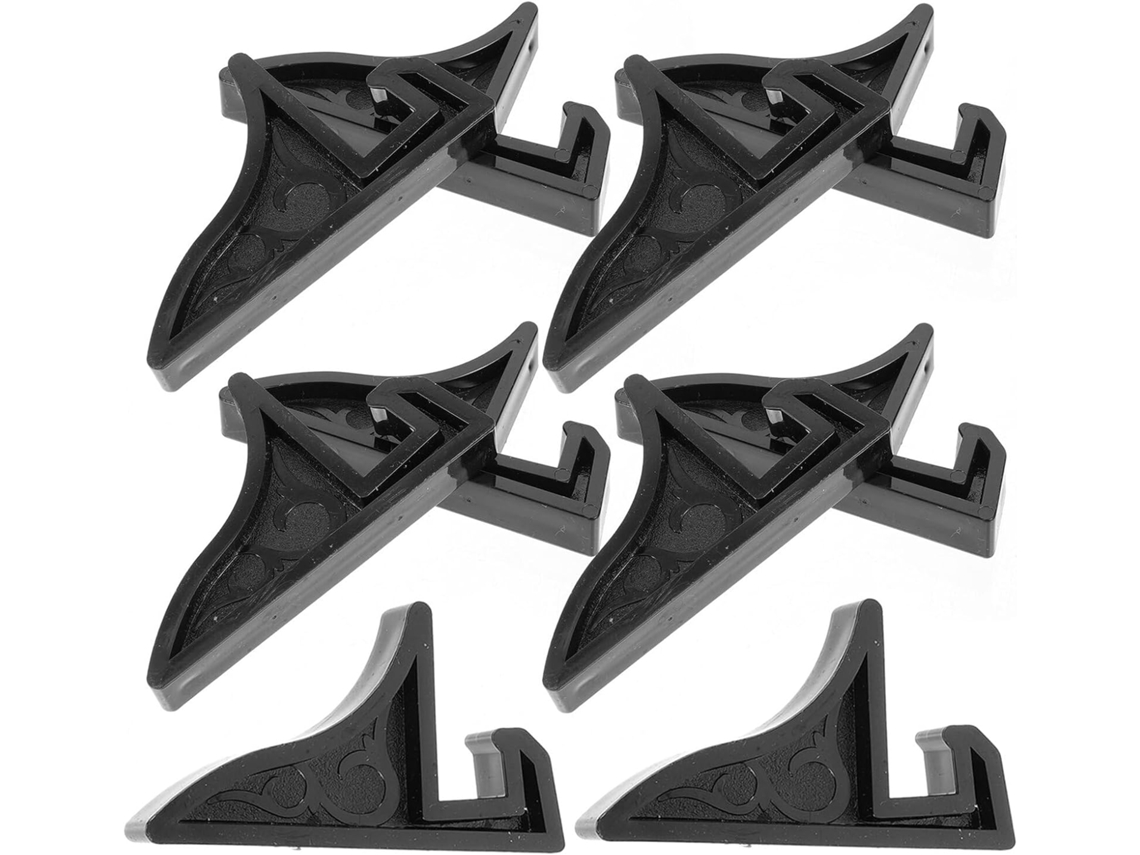 Conjunto De 30 Cavaletes De Exibição Robustos Em Plástico Preto Com Design Elegante.