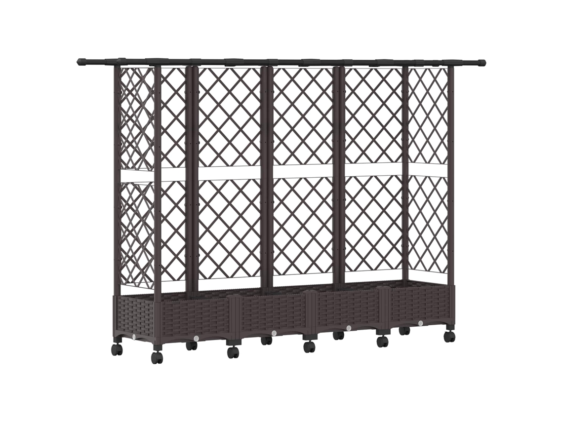 Vidaxl Cama Elevada Com Treliça E Telhado Castanho 202,5 X 40 X 127 Cm