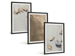 Quadros Decorativos Para Parede Pedras, Praia, Estruturas Naturais Moldura Preta Fotos Para O Escritório Espelharte (3 Piezas De 40x60 Cm)