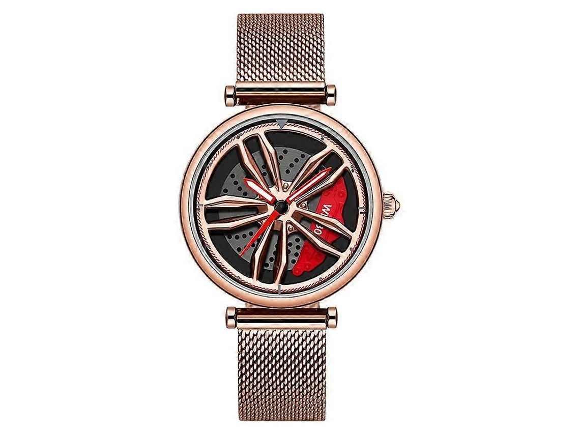 Relógio Feminino Sanda 1074 Com Mostrador Fixo Vazado Em 3d E Mecanismo De Quartzo. Pulseira De Malha.