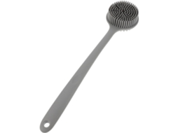 Escova Corporal De Silicone Com Cabo Longo Vicasky, Escova Esfoliante Para Banho, Cinza, Acessório Ergonômico Para