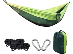 Rede De Descanso Lurelia 270x140 Cm Com Bolsa, Alças Para Exterior, Cor Verde Escuro/verde Fruta