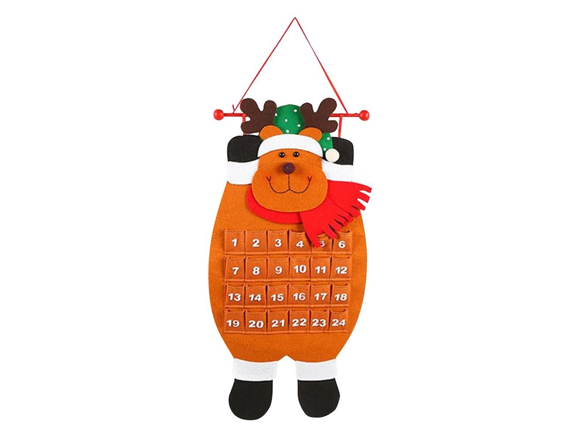 Laxiscreed Calendário De Natal Em Feltro Com 24 Dias Para Decoração Natalícia Em Casa