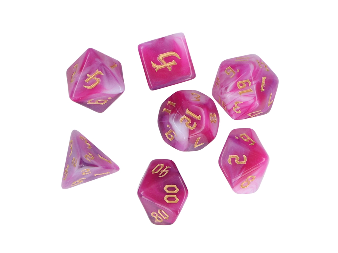 Primerox set de 7 Dados Poliédricos de Acrílico para Jogos de Tabuleiro Férias Festas Tipo 1