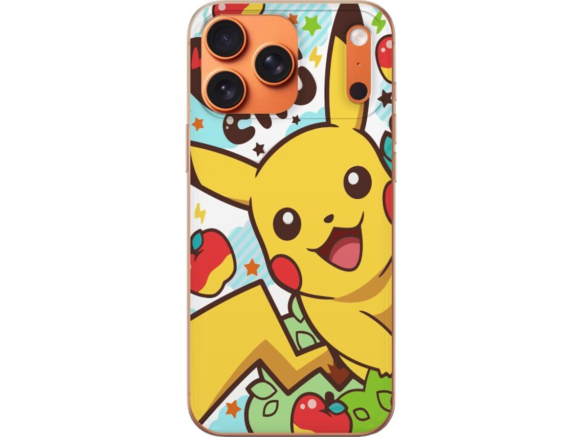 Capa Para Celular Compatível Com Apple Iphone 17 Pro Max. Símbolos Coloridos, Maçãs E Estrelas Em Um Estilo De Desenho Animado Divertido.