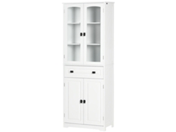 Carrinho de casa de banho de bambu com 3 cestos e rodas, branco e madeira, 28x18x75 cm S/MARCA
