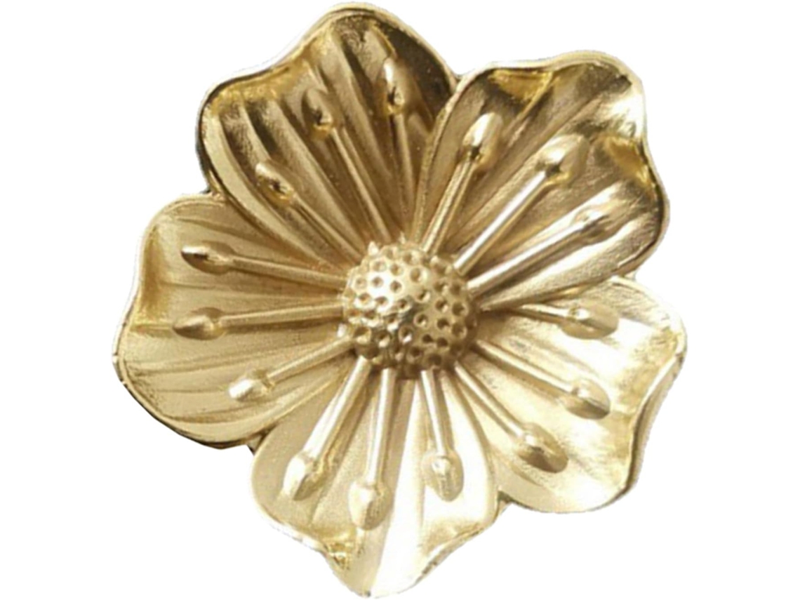 Puxadores Abaodam Em Latão Dourado Formato De Flor Para Armários E Estantes, Com Furo Único Para Gavetas