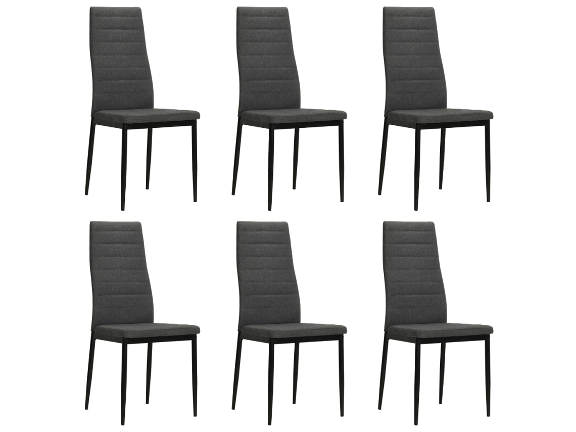 Conjunto 6 Cadeira De Jantar Vidaxl Cinzeto Tecido (43 X 44 X 96 Cm)