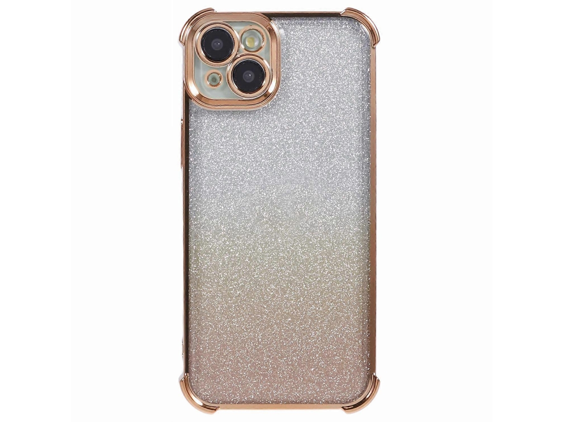 Capa Para Celular Iphone 14 Plus Com Glitter, Gradiente, Galvanoplastia, Antiqueda, Tpu