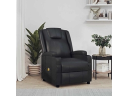 Vidaxl Poltrona De Massagens Couro Artificial Preto