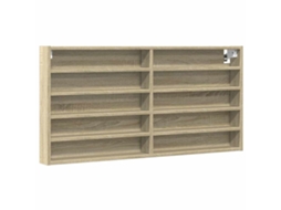 Vitrine Cabinet, Vitrine Cabinets Vidaxl Marrom Madeira Processada (100 X 8.5 X 50 Cm)