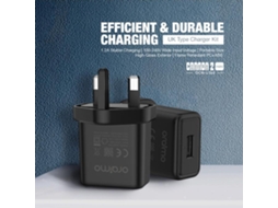 Carregador Oraimo Cannon-2 5.0v/1.2a Mini Tipo Uk Eficiente E Durável Com Cabo Micro Usb 1m