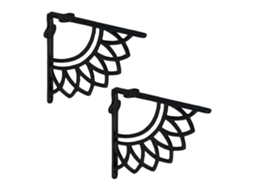 Suporte Para Prateleiras Relaxdays, Conjunto De 2, Ferro Fundido, Design Boho Com Mandala, Suportes Decorativos, Preto