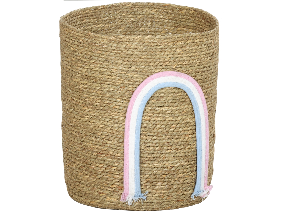 Cesta de armazenamento de 24,7l com arco-íris, tecido, banheiro/quarto, natureza S/MARCA