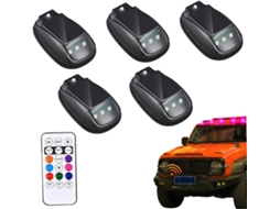 Luzes Solares Para Cabine, 5 Luzes Solares Para Cabine Com Controle Remoto, Lâmpada De Teto Led Com 8 Cores E Múltiplos