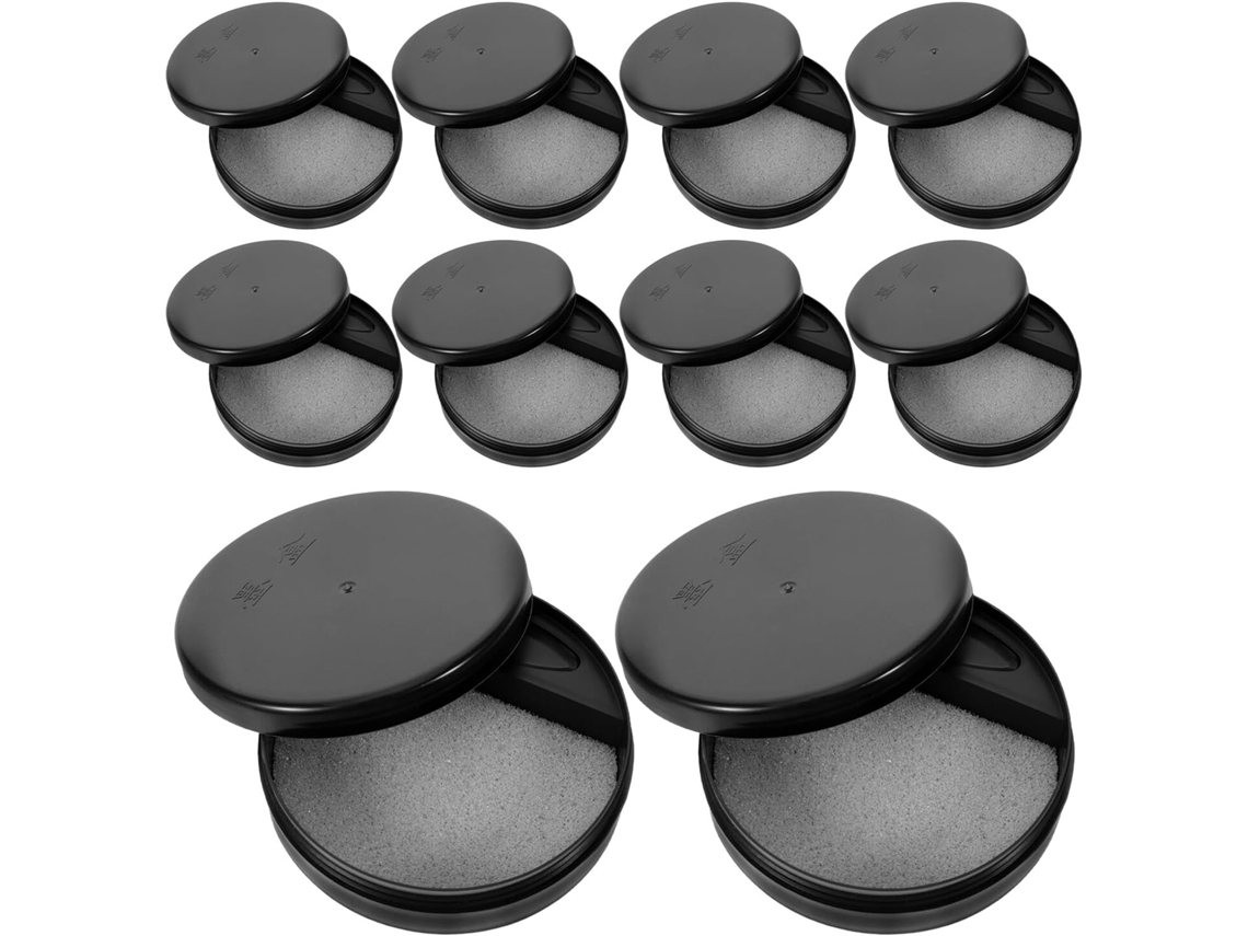 Conjunto de 10 Tinteiros Redondos com Tampa para Caligrafia Chinesa, para Desenho Artístico CHABERLU