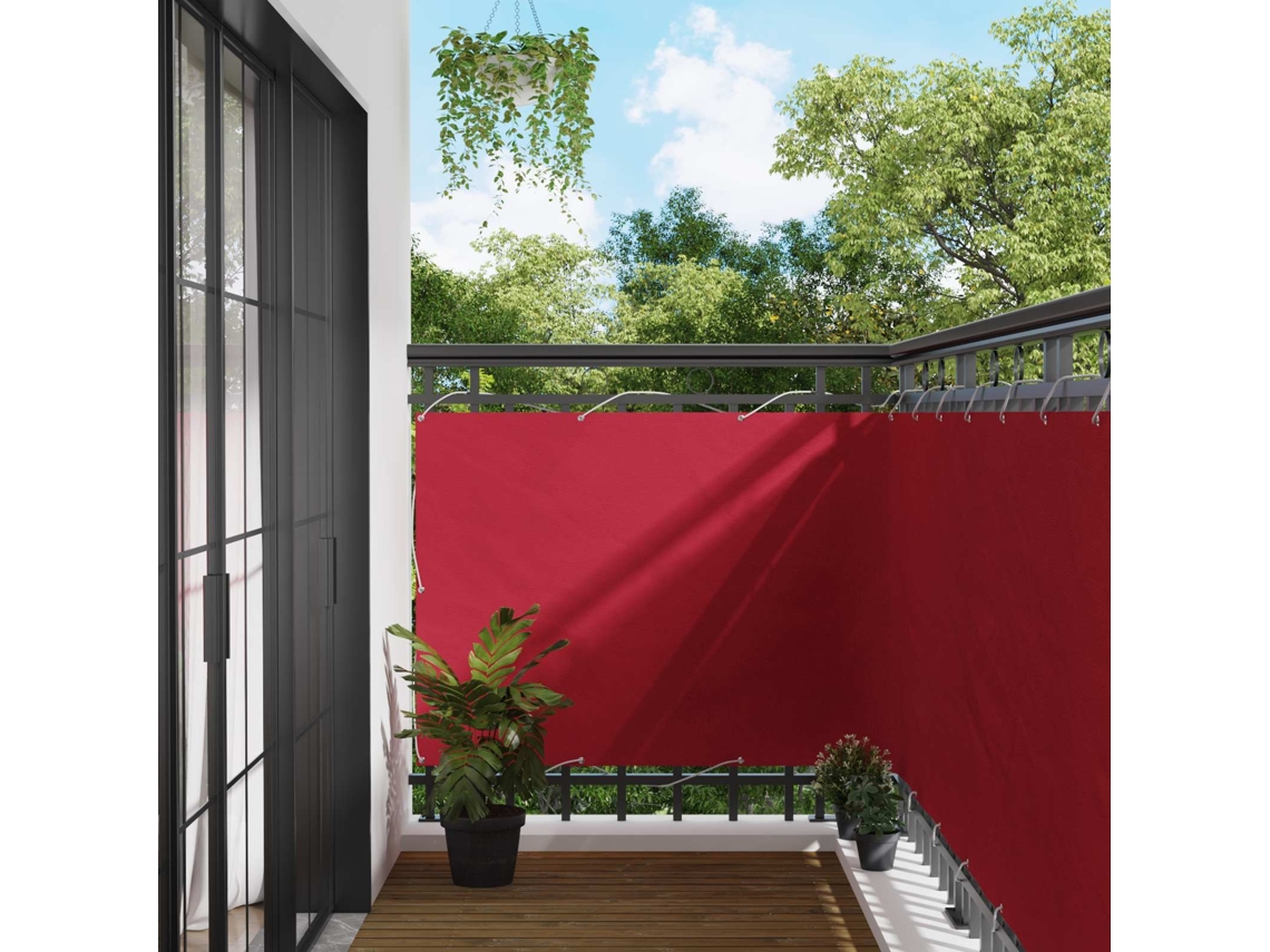 Vidaxl Tela De Varanda 110 X 700 Cm Tecido Oxford Retangular Vermelho