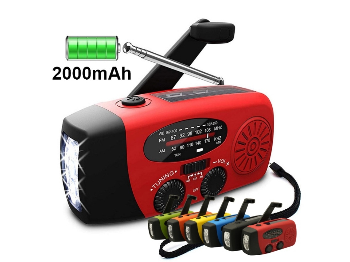 RÁDIO MULTIFUNCIONAL AQUAFORGE de emergência manual com bateria 2000mah