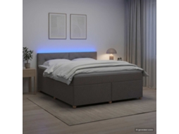 Vidaxl Cama Box Spring Com Colchão Cinzento-acastanhado 160 X 200 Cm
