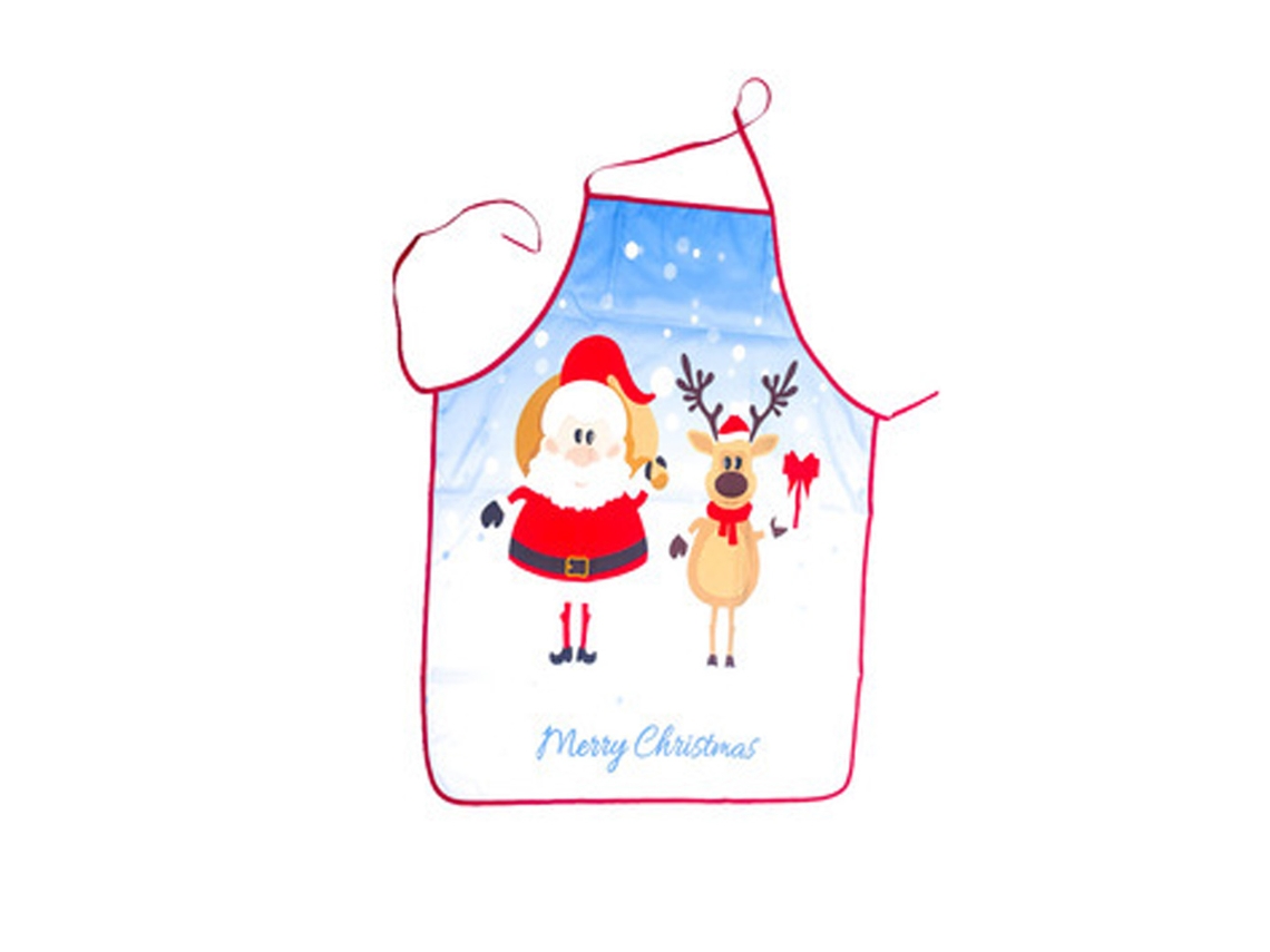 Avental de Natal Estilo de Avental de Desenho Animado Engraçado Natal Papai Noel/Alce/Boneco de Neve para Cozinhar Limpo Estilo 4
