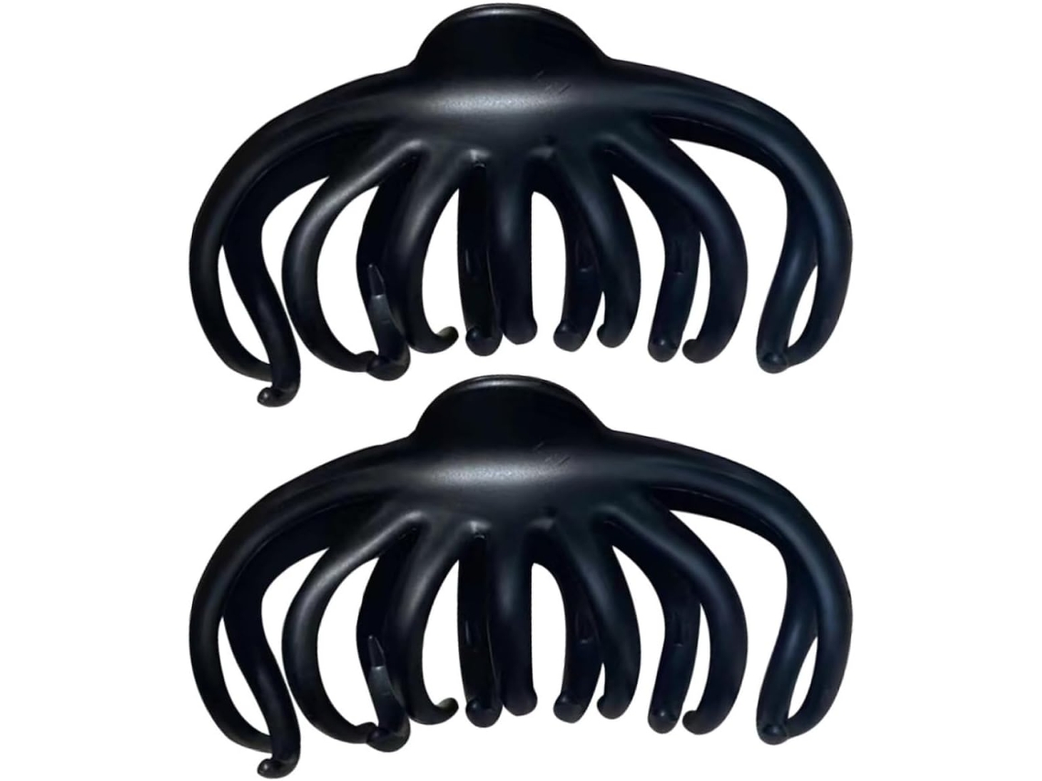 Presilha de cabelo retrô francesa em resina Preta, com garras resistentes.
