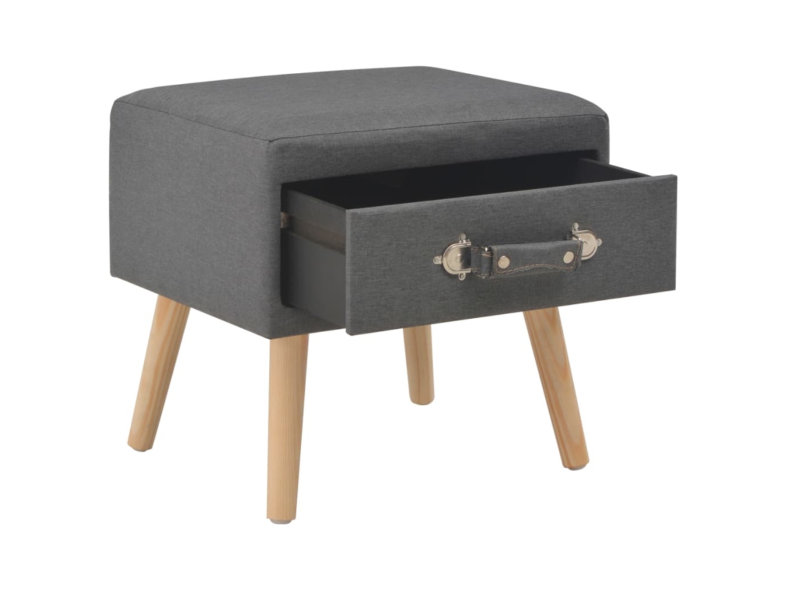 Mesa de cabeceira 40x35x40 cm Tecido Cinzento escuro MAISON EXCLUSIVE