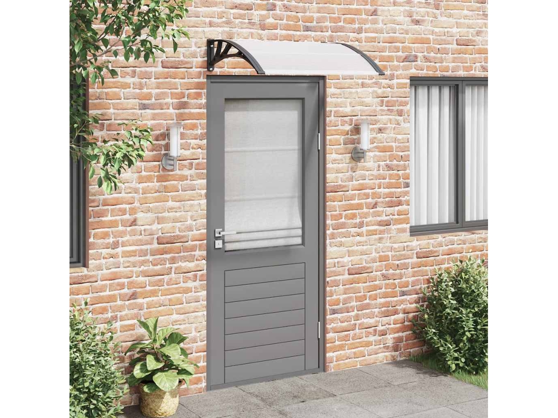 Vidaxl Toldo Para Porta 100x75 Cm Policarbonato Preto/transparente
