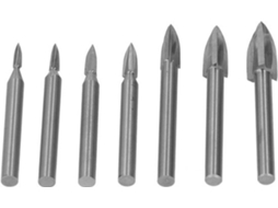 Instrumento De Gravura 7 Unidades - 6 Mm - 3 Furos - Tamanhos De Cabeça Variados - Madeira - Adequado Para Acrílico - Fresar